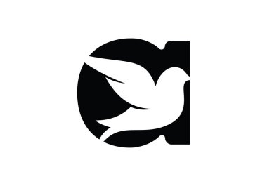 Bu A harfi ve şirketiniz için eklenmiş kuş logosu tasarımı. Güvercin Logosu Tasarım Vektör Şablonu ile İlk Harf A logosu. Şirket İş Kimliği için Grafik Alfabesi Sembolü