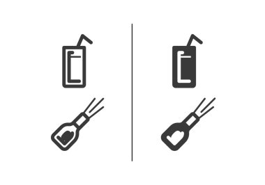 Bu içki ve şişe ikonu tasarımı.