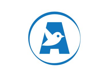 Kuş Silueti Minimalist Modern Monogram Tasarımı ile Yaratıcı Mektup Logosu