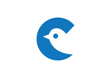 Kuş Silueti Minimalist Modern Monogram Tasarımı ile Yaratıcı Mektup Logosu