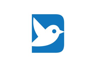 Kuş Silueti Minimalist Modern Monogram Tasarımı ile Yaratıcı Mektup Logosu