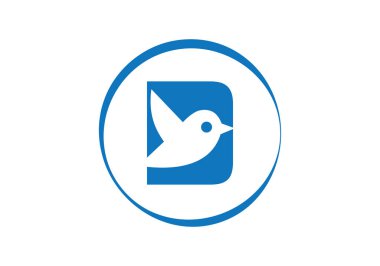 Kuş Silueti Minimalist Modern Monogram Tasarımı ile Yaratıcı Mektup Logosu