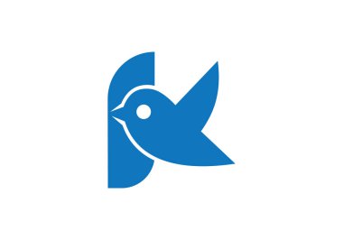 Kuş Silueti Minimalist Modern Monogram Tasarımı ile Yaratıcı Mektup Logosu