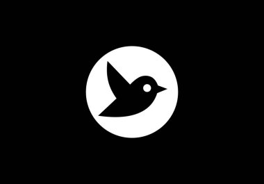 Kuş Silueti Minimalist Modern Monogram Tasarımı ile Yaratıcı Mektup Logosu