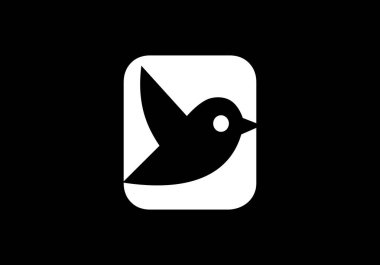 Kuş Silueti Minimalist Modern Monogram Tasarımı ile Yaratıcı Mektup Logosu