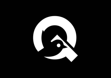 Kuş Silueti Minimalist Modern Monogram Tasarımı ile Yaratıcı Mektup Logosu