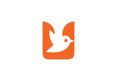 Kuş Silueti Minimalist Modern Monogram Tasarımı ile Yaratıcı Mektup Logosu