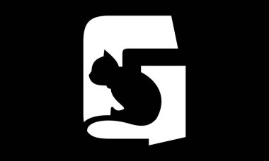 Harf Tasarımı Minimalist Hayvan Tasarımı Yaratıcı Kedi Logosu. Bu eşsiz logo tasarımı bir kedi siluetinin zarafetiyle harfin kalın yapısını birleştiriyor. Evcil hayvan markaları, veteriner klinikleri, kedi severler için ideal..