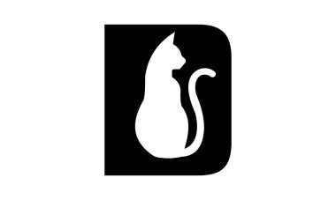 Harf Tasarımı Minimalist Hayvan Tasarımı Yaratıcı Kedi Logosu. Bu eşsiz logo tasarımı bir kedi siluetinin zarafetiyle harfin kalın yapısını birleştiriyor. Evcil hayvan markaları, veteriner klinikleri, kedi severler için ideal..