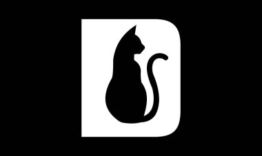 Harf Tasarımı Minimalist Hayvan Tasarımı Yaratıcı Kedi Logosu. Bu eşsiz logo tasarımı bir kedi siluetinin zarafetiyle harfin kalın yapısını birleştiriyor. Evcil hayvan markaları, veteriner klinikleri, kedi severler için ideal..