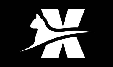 Harf Tasarımı Minimalist Hayvan Tasarımı Yaratıcı Kedi Logosu. Bu eşsiz logo tasarımı bir kedi siluetinin zarafetiyle harfin kalın yapısını birleştiriyor. Evcil hayvan markaları, veteriner klinikleri, kedi severler için ideal..