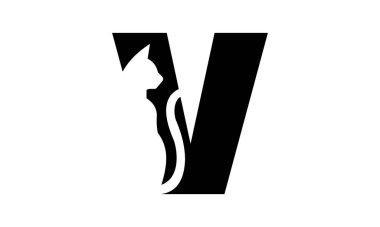 Harf Tasarımı Minimalist Hayvan Tasarımı Yaratıcı Kedi Logosu. Bu eşsiz logo tasarımı bir kedi siluetinin zarafetiyle harfin kalın yapısını birleştiriyor. Evcil hayvan markaları, veteriner klinikleri, kedi severler için ideal..