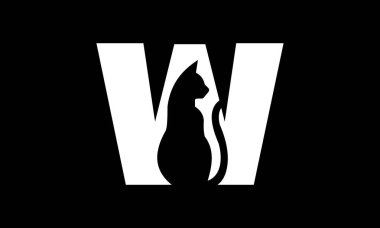 Harf Tasarımı Minimalist Hayvan Tasarımı Yaratıcı Kedi Logosu. Bu eşsiz logo tasarımı bir kedi siluetinin zarafetiyle harfin kalın yapısını birleştiriyor. Evcil hayvan markaları, veteriner klinikleri, kedi severler için ideal..