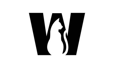 Harf Tasarımı Minimalist Hayvan Tasarımı Yaratıcı Kedi Logosu. Bu eşsiz logo tasarımı bir kedi siluetinin zarafetiyle harfin kalın yapısını birleştiriyor. Evcil hayvan markaları, veteriner klinikleri, kedi severler için ideal..