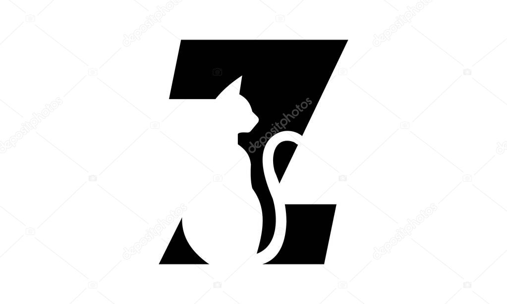 Creative Cat Logo with Letter Design  Minimalist Animal Monogram Design. This unique logo design combines the elegance of a cat silhouette with the bold structure of the letter Ideal for pet-related brands, veterinary clinics, cat lovers.