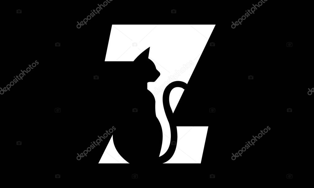 Creative Cat Logo with Letter Design  Minimalist Animal Monogram Design. This unique logo design combines the elegance of a cat silhouette with the bold structure of the letter Ideal for pet-related brands, veterinary clinics, cat lovers.