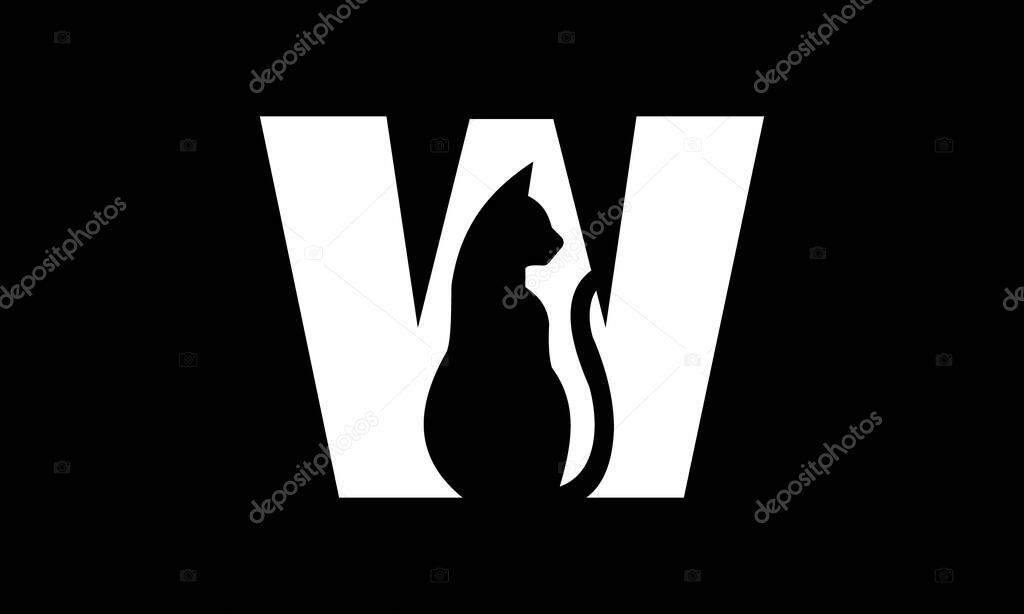 Creative Cat Logo with Letter Design  Minimalist Animal Monogram Design. This unique logo design combines the elegance of a cat silhouette with the bold structure of the letter Ideal for pet-related brands, veterinary clinics, cat lovers.