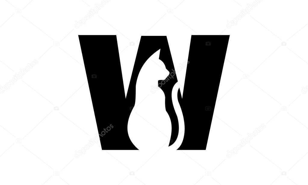 Creative Cat Logo with Letter Design  Minimalist Animal Monogram Design. This unique logo design combines the elegance of a cat silhouette with the bold structure of the letter Ideal for pet-related brands, veterinary clinics, cat lovers.