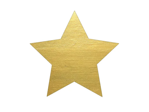 Estrela Pintura Ouro Isolado Fundo Branco — Fotografia de Stock