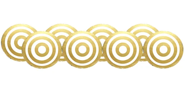 亚洲风格笔画的金色圆形波浪 — 图库照片