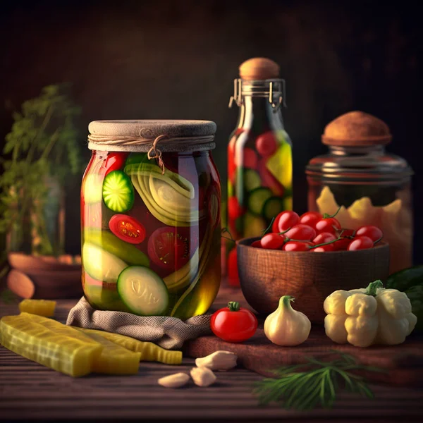Traditional Russian pickled vegetables are a centuries-old technique used to preserve vegetables as a food source. The vegetables are pickled in vinegar or brine, giving them a distinctive flavor and color.