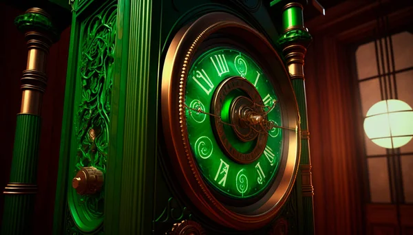 Travel through time with an antique clock, as it illuminates with mystical symbols, opening a portal to other worlds