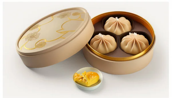 A mouth-watering image of traditional Chinese dim sum, steaming and ready to eat, against a clean white background.