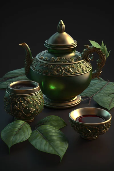 Enjoy a cup of tea in style with this exquisite Chinese jade tea set, featuring a traditional design and delicate craftsmanship