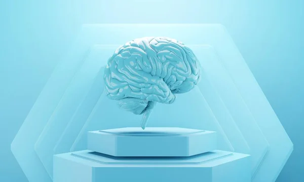Cervello Illustrazione Sanitaria Umana Rendering Salute Delle Cellule Neuronali Pensare — Foto Stock