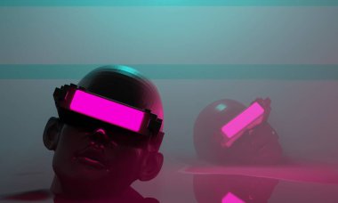 3d illustration rendering of futuristic cyberpunk city, gaming wallpaper scifi background, a esports gamer vs banner sign of neon glow, versus player challenge