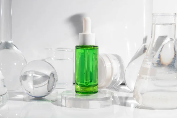Maquillaje Cosmético Cuidado Médico Piel Una Maqueta Para Producto Botella —  Fotos de Stock