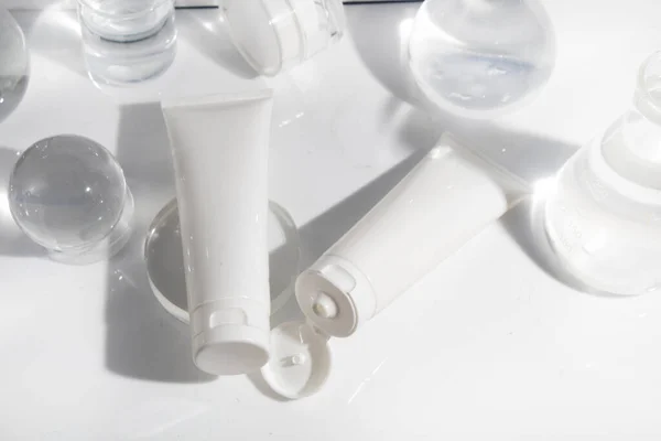 Make Cosmetische Medische Huidverzorging Een Mockup Voor Crème Lotion Fles — Stockfoto