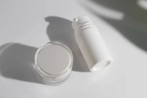 Makeup Kosmetisk Hudvård Mockup För Kräm Lotion Flaska Produkt Förpackning — Stockfoto
