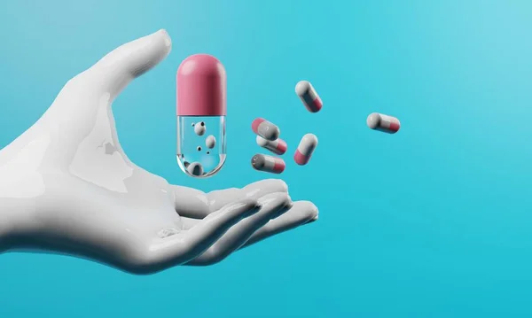患者用医薬品病院の医療用薬カプセル医療保険3Dイラストレンダリング — ストック写真