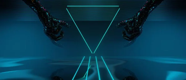 Illustratie Rendering Van Technologie Futuristische Cyberpunk Display Gaming Scifi Podium — Stockfoto