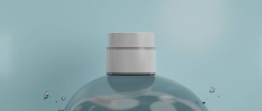 Cilt bakımı serumu krem losyon kozmetik şişesi, 3D çizim modeli, tıbbi spa tedavi ürünü ambalajlama