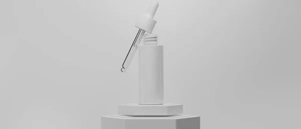 Krem Pielęgnacji Skóry Krem Krem Kosmetyczny Butelka Renderowania Ilustracji Makieta — Zdjęcie stockowe