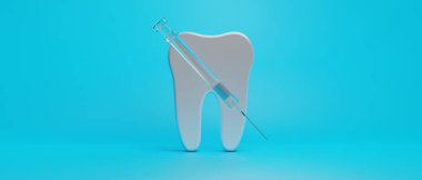 Diş hekimliği için tıbbi sağlık araçlarıyla diş hekimliği için yapılan 3D nesne illüstrasyonu