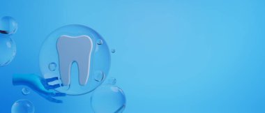 Diş hekimliği için tıbbi sağlık araçlarıyla diş hekimliği için yapılan 3D nesne illüstrasyonu