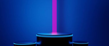 Teknolojinin fütüristik siber punk görüntüleme, oyun bilimkurgu sahne altyapısı