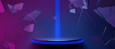 Teknolojinin fütüristik siber punk görüntüleme, oyun bilimkurgu sahne altyapısı