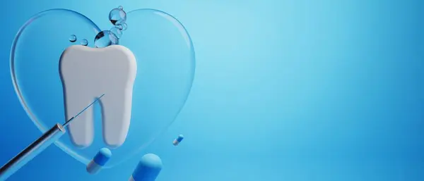 歯科医院の病院バスケットのための医療の道具が付いている歯科歯科歯のための3D目的のイラスト ロイヤリティフリーのストック画像