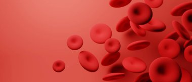 Hemoglobin kan dolaşımı için üç boyutlu illüstrasyon sunumu, sağlık ve sağlık hizmeti damarlarında kırmızı kan hücresi antikoru.