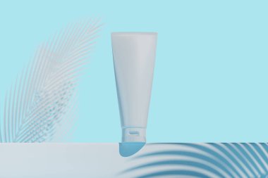 Kozmetik cilt bakımı güzellik kremi maketi, banyo içi, tıbbi sağlık tedavisi, makyaj malzemesi, bir şişe ambalaj tüpü.