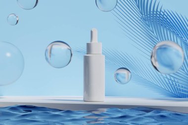 Kozmetik cilt bakımı güzellik kremi maketi, banyo içi, tıbbi sağlık tedavisi, makyaj malzemesi, bir şişe ambalaj tüpü.