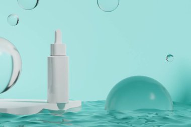Kozmetik cilt bakımı güzellik kremi maketi, banyo içi, tıbbi sağlık tedavisi, makyaj malzemesi, bir şişe ambalaj tüpü.