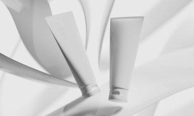 Kozmetik cilt bakımı güzellik kremi, banyo iç mimarisi, sağlık hizmeti, makyaj malzemesi, bir şişe ambalaj tüpü.
