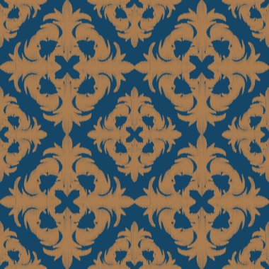 embroidery retro vintage ikat ethnic aztec tribal ancient pattern seamless background for carpet or curtain, fashion fabric and textile, 2d illustration