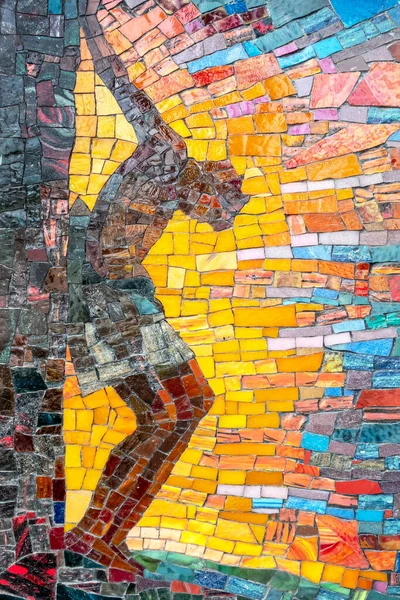 Mosaic Depiction Christ Body Hanging Cross Concepts Religion lizenzfreie Stockbilder