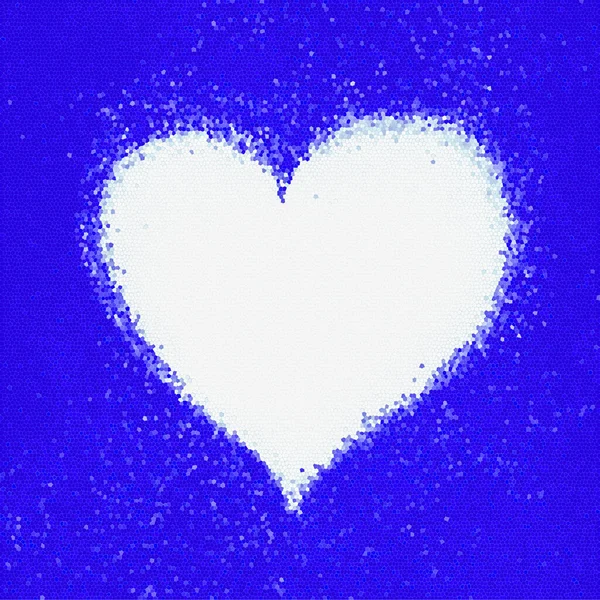 Coração Azul Mosaico Decoração Decoração Telha Design Interiores Com Mosaico — Fotografia de Stock